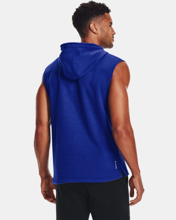 Men's Project Rock Charged Cotton® Fleece Sleeveless Hoodie, Blue, pdpMainDesktop image number 1
